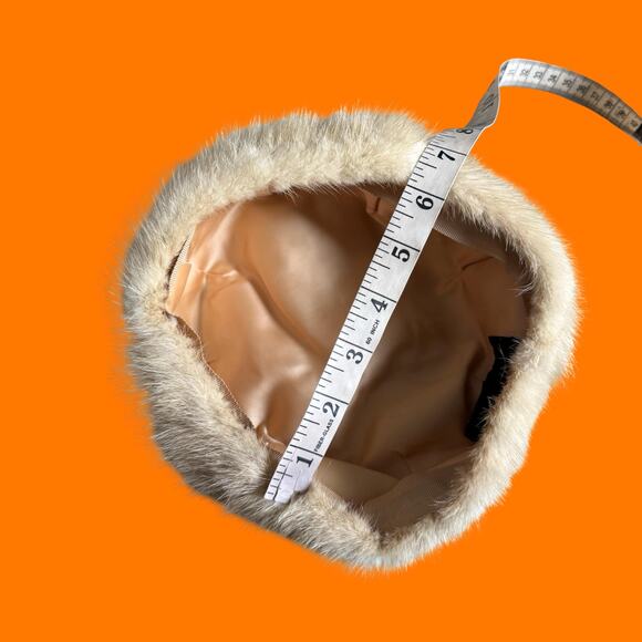 50\'s vintage blonde mink fur mob wife old hollywood pillbox hat XS Tsontos Furs main image 8